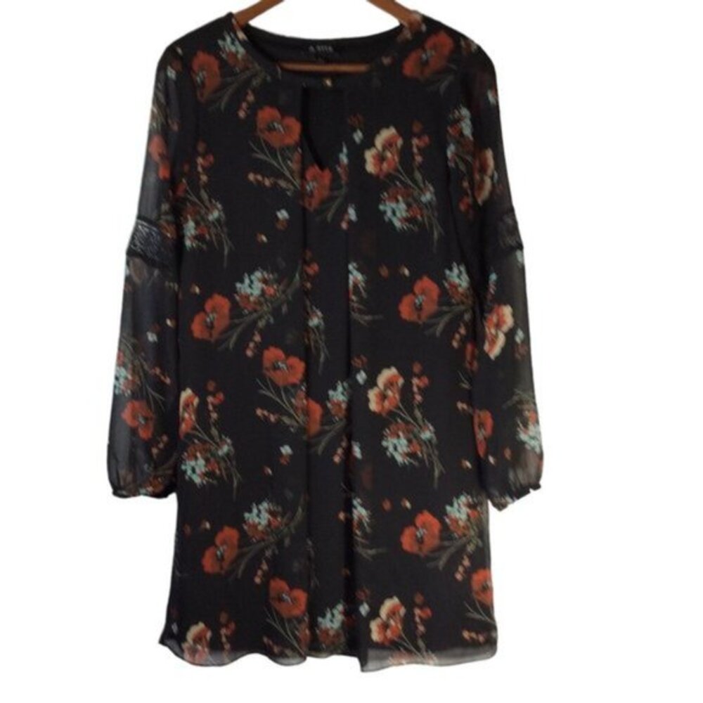 A. Byer Floral Black Dress Size Medium